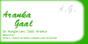 aranka gaal business card