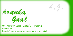 aranka gaal business card